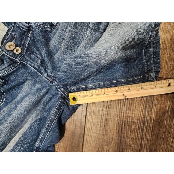Maurices Bermuda Jean Bermuda Shorts Womens 3/4 Midrise Denim Embroidered - Picture 3 of 6